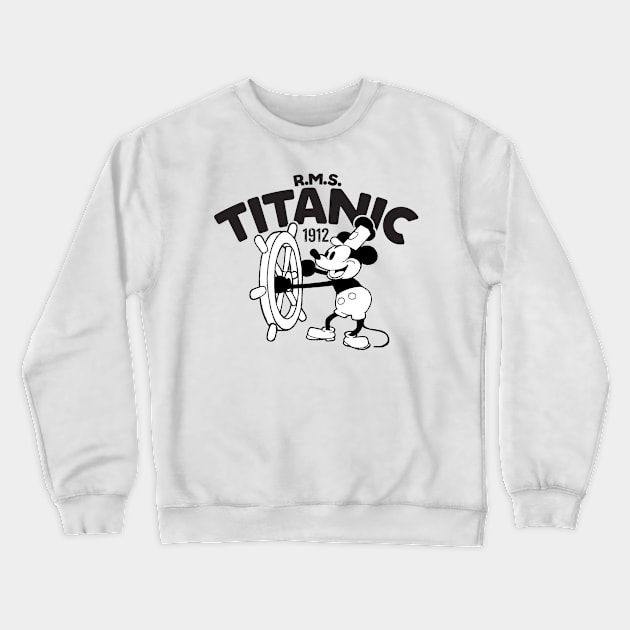 Titanic Steamboat Willie Crewneck Sweatshirt by MindsparkCreative